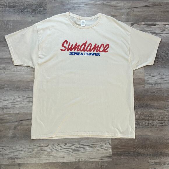 Sundance Graphic Tee Cream Cotton Oversized Dipsea Flower Pool Print Indie XXL - Picture 1 of 5